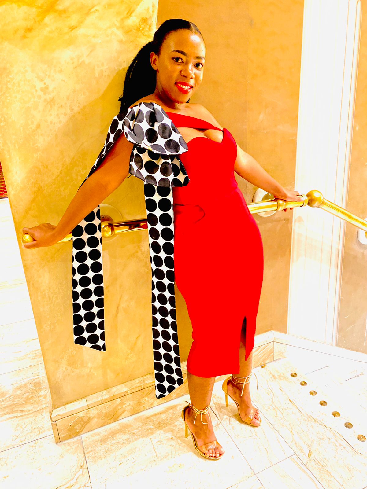 Speckled Bow Red Dress